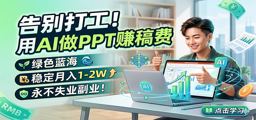 告别打工！用AI做PPT赚稿费，绿色蓝海，稳定月入1-2W，永不失业副业！亿创资源网_优质资源分享平台_一站式资源获取亿创资源网 | 优质资源分享平台_一站式资源获取