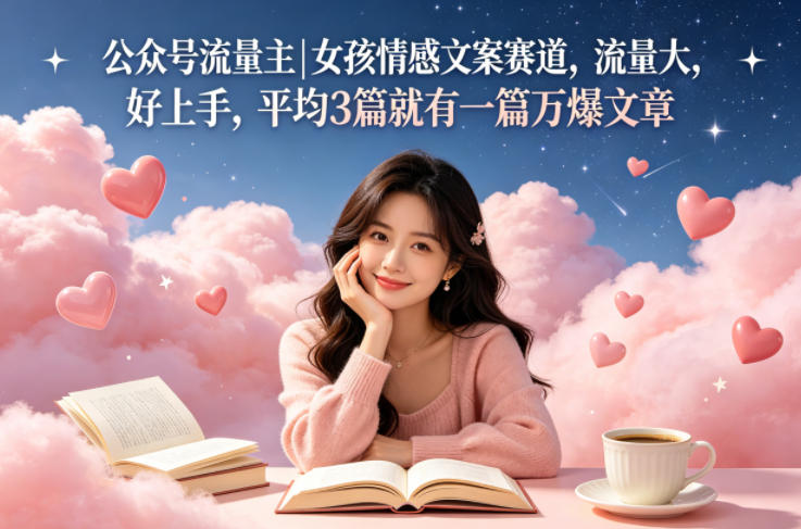 公众号流量主女孩情感文案赛道，流量大，好上手，平均3篇就有一篇万爆文章亿创资源网_优质资源分享平台_一站式资源获取亿创资源网 | 优质资源分享平台_一站式资源获取
