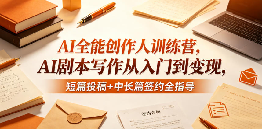 AI全能创作人训练营，AI剧本写作从入门到变现，短篇投稿+中长篇签约全指导亿创资源网_优质资源分享平台_一站式资源获取亿创资源网 | 优质资源分享平台_一站式资源获取