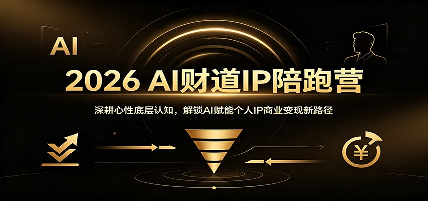 2026 AI财道IP陪跑营：深耕心性底层认知，解锁AI赋能个人IP商业变现新路径亿创资源网_优质资源分享平台_一站式资源获取亿创资源网 | 优质资源分享平台_一站式资源获取