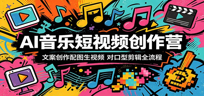 AI音乐短视频创作营：文案创作配图生视频，对口型剪辑全流程亿创资源网_优质资源分享平台_一站式资源获取亿创资源网 | 优质资源分享平台_一站式资源获取