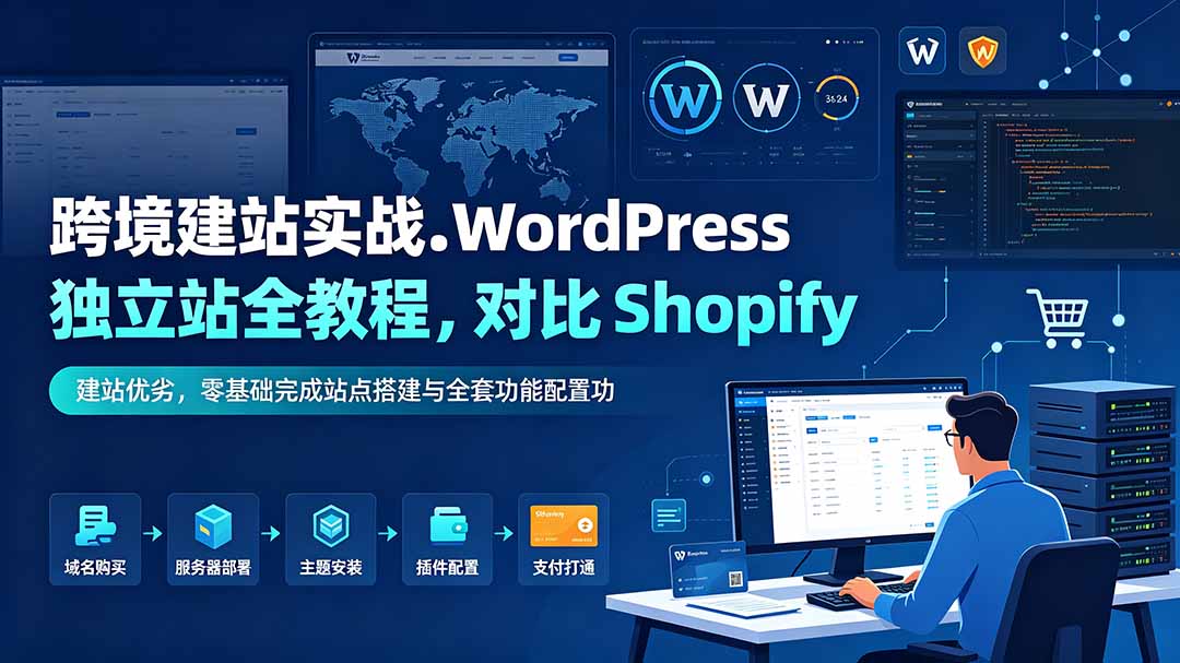 跨境建站实战：WordPress 独立站全教程，对比 Shopify 建站优劣，零基础完成站点搭建与全套功能配置亿创资源网_优质资源分享平台_一站式资源获取亿创资源网 | 优质资源分享平台_一站式资源获取