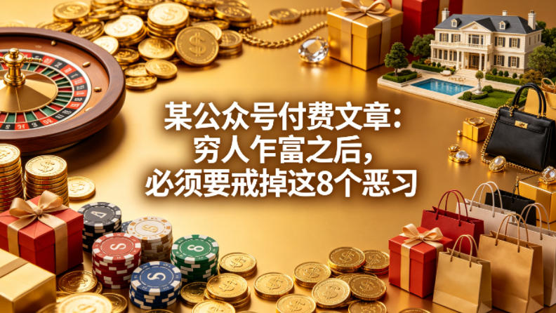 某公众号付费文章：穷人乍富之后，必须要戒掉这8个恶习亿创资源网_优质资源分享平台_一站式资源获取亿创资源网 | 优质资源分享平台_一站式资源获取