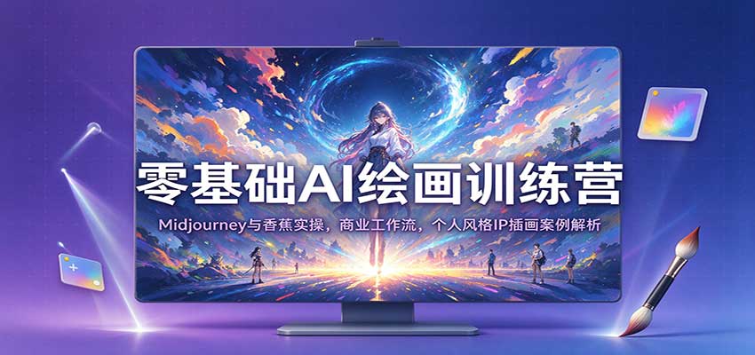 零基础AI绘画训练营：Midjourney与香蕉实操，商业工作流，个人风格IP插画案例解析亿创资源网_优质资源分享平台_一站式资源获取亿创资源网 | 优质资源分享平台_一站式资源获取