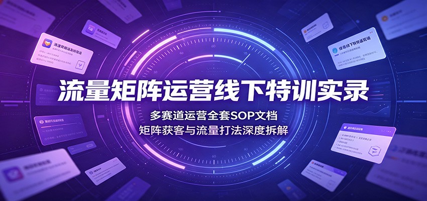 流量矩阵运营线下特训实录：多赛道运营全套SOP文档，矩阵获客与流量打法深度拆解亿创资源网_优质资源分享平台_一站式资源获取亿创资源网 | 优质资源分享平台_一站式资源获取