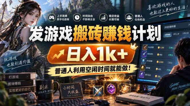 (20887期)游戏全程自动化打金,日入千元,全程时间零投入!亿创资源网_优质资源分享平台_一站式资源获取亿创资源网 | 优质资源分享平台_一站式资源获取