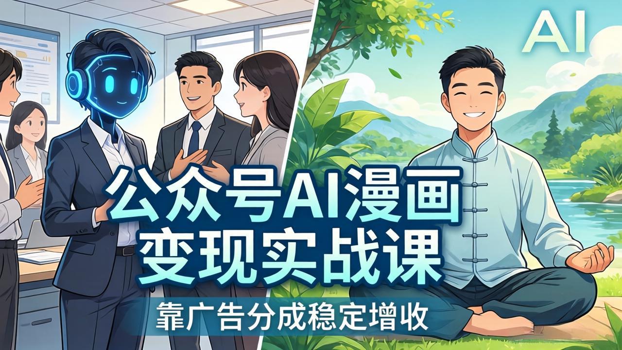 公众号AI漫画变现实战课：星座/职场/养生多赛道+智能体发文，靠广告分成稳定增收亿创资源网_优质资源分享平台_一站式资源获取亿创资源网 | 优质资源分享平台_一站式资源获取