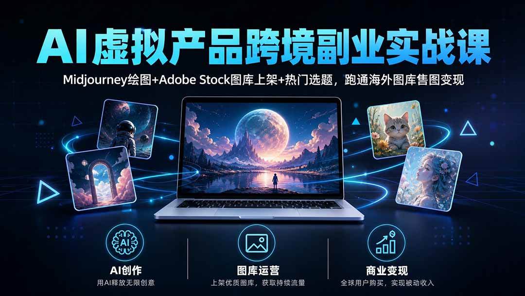 (20514期)AI虚拟产品跨境副业实战课|Midjourney绘图+Adobe Stock图库上架+热门选题,跑通海外图库售图变现 (20514期)AI虚拟产品跨境副业实战课|Midjourney绘图+Adobe Stock图库上架+热门选题,跑通海外图库售图变现