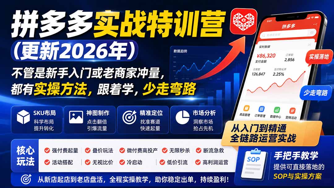 拼多多实战特训营(更新26年0821亿创资源网_优质资源分享平台_一站式资源获取亿创资源网 | 优质资源分享平台_一站式资源获取