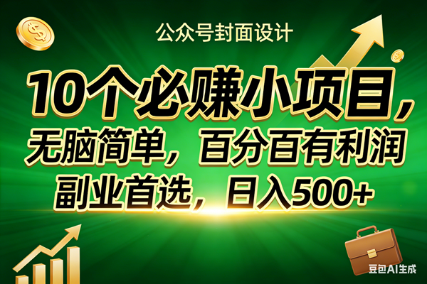 （17694期）10个必赚小项目，无脑简单，百分百有利润，副业首选，日入400+亿创资源网_优质资源分享平台_一站式资源获取亿创资源网 | 优质资源分享平台_一站式资源获取