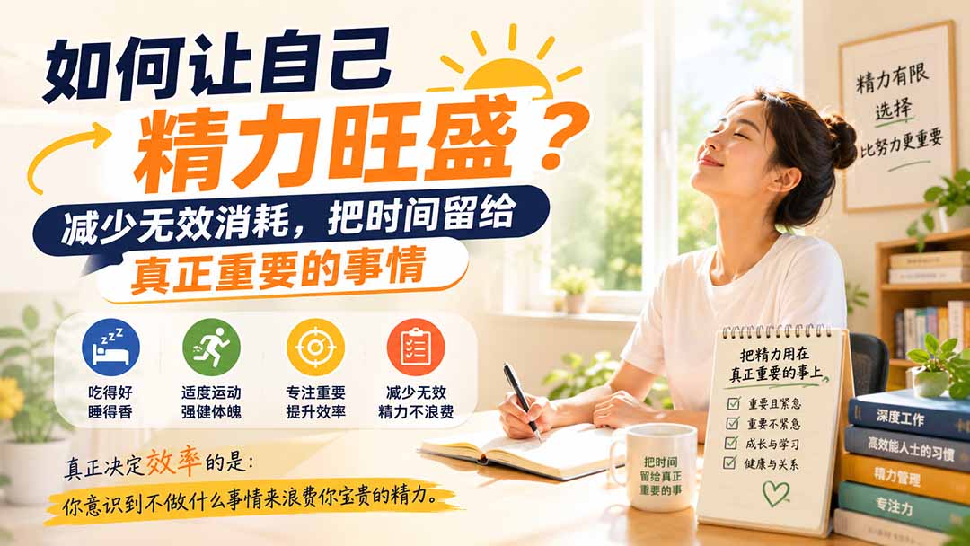 付费文章：如何让自己精力旺盛？减少无效消耗，把时间留给真正重要的事情亿创资源网_优质资源分享平台_一站式资源获取亿创资源网 | 优质资源分享平台_一站式资源获取