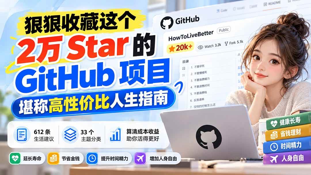 (20726期)狠狠收藏这个 2 万 Star 的 GitHub 项目,堪称高性价比人生指南。亿创资源网_优质资源分享平台_一站式资源获取亿创资源网 | 优质资源分享平台_一站式资源获取