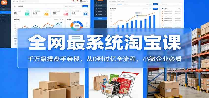 淘宝天猫系统课：千万级操盘手亲授，从0到过亿全流程，小微企业必看亿创资源网_优质资源分享平台_一站式资源获取亿创资源网 | 优质资源分享平台_一站式资源获取