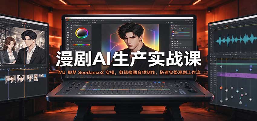 漫剧AI生产实战课：MJ 即梦 Seedance2 实操，剪辑修图音频制作，搭建完整漫剧工作流亿创资源网_优质资源分享平台_一站式资源获取亿创资源网 | 优质资源分享平台_一站式资源获取