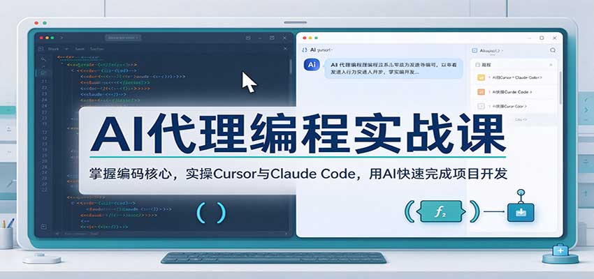AI代理编程实战课:掌握编码核心,实操Cursor与Claude Code,用AI快速完成项目开发亿创资源网_优质资源分享平台_一站式资源获取亿创资源网 | 优质资源分享平台_一站式资源获取
