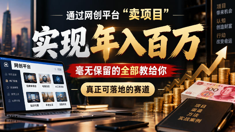 通过网创平台“卖项目”实现年入100w,毫无保留的全部教给你,真正可落地的赛道【揭秘】亿创资源网_优质资源分享平台_一站式资源获取亿创资源网 | 优质资源分享平台_一站式资源获取