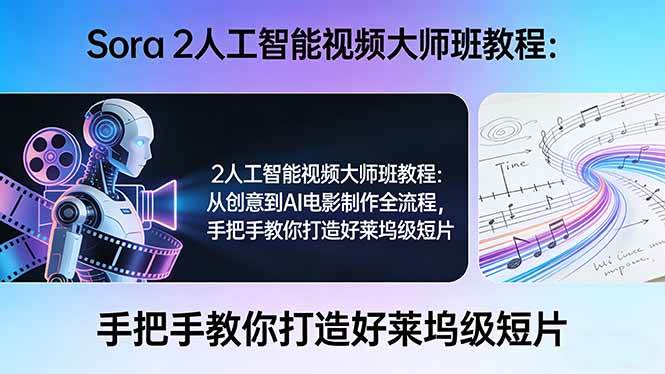 （17688期）Sora 2人工智能视频大师班教程：从创意到AI电影制作全流程，手把手教你打造好莱坞级短片亿创资源网_优质资源分享平台_一站式资源获取亿创资源网 | 优质资源分享平台_一站式资源获取