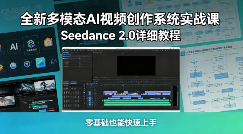 全新多模态AI视频创作系统实战课，Seedance 2.0详细教程，零基础也能快速上手亿创资源网_优质资源分享平台_一站式资源获取亿创资源网 | 优质资源分享平台_一站式资源获取