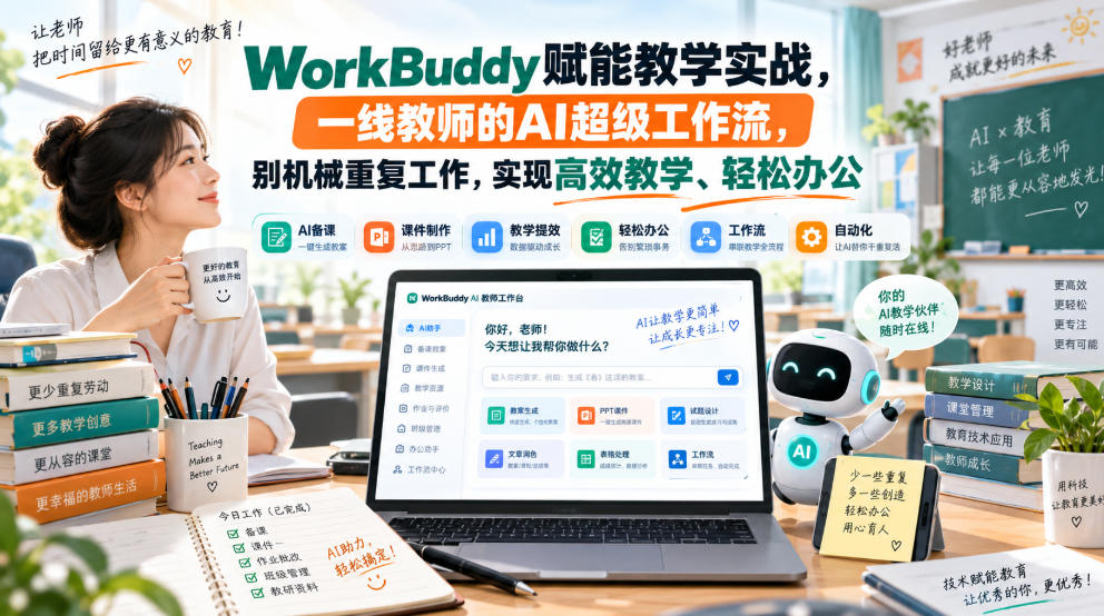WorkBuddy赋能教学实战，一线教师的AI超级工作流，别机械重复工作，实现高效教学、轻松办公亿创资源网_优质资源分享平台_一站式资源获取亿创资源网 | 优质资源分享平台_一站式资源获取