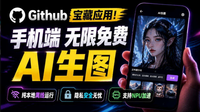 Github宝藏应用！手机端无限免费AI生图，纯本地离线运行，支持NPU加速斩获3.1k stars，local-dream亿创资源网_优质资源分享平台_一站式资源获取亿创资源网 | 优质资源分享平台_一站式资源获取