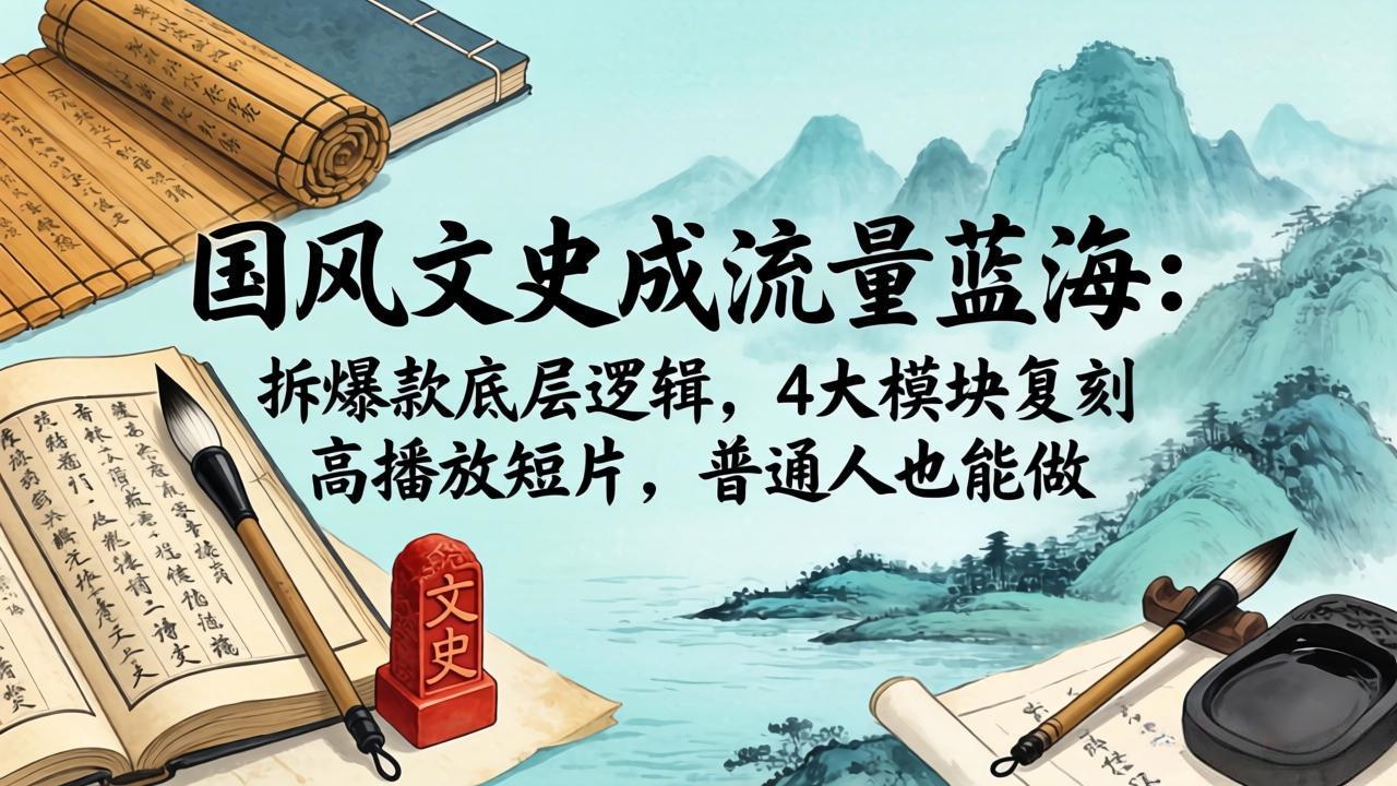 国风文史成流量蓝海：拆爆款底层逻辑，4大模块复刻高播放短片，普通人也能做亿创资源网_优质资源分享平台_一站式资源获取亿创资源网 | 优质资源分享平台_一站式资源获取