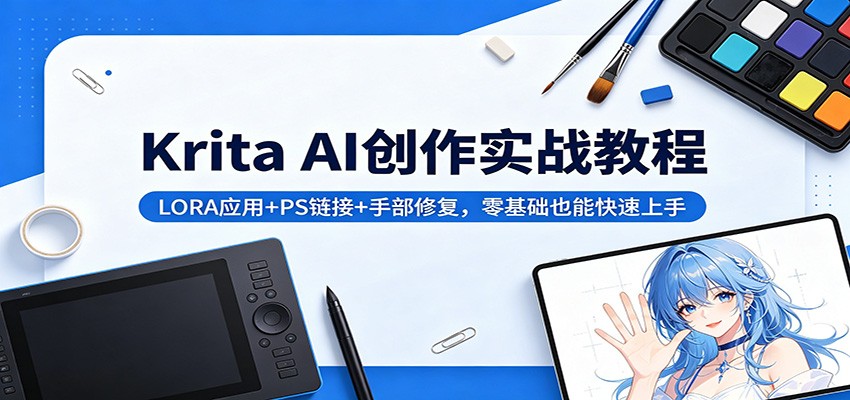 Krita AI创作实战教程：LORA应用+PS链接+手部修复，零基础也能快速上手亿创资源网_优质资源分享平台_一站式资源获取亿创资源网 | 优质资源分享平台_一站式资源获取