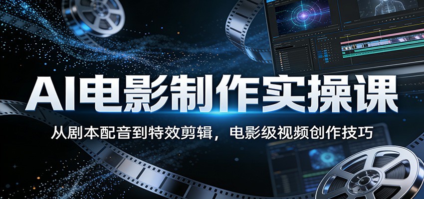 AI电影制作实操课：从剧本配音到特效剪辑，电影级视频创作技巧 - 第1张