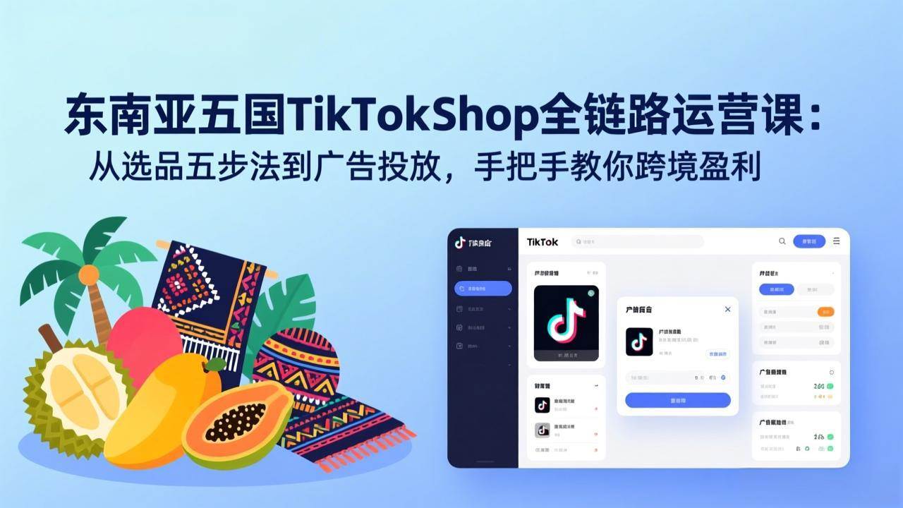 （17511期）东南亚五国TikTok Shop全链路运营课：从选品五步法到广告投放，手把手教你跨境盈利亿创资源网_优质资源分享平台_一站式资源获取亿创资源网 | 优质资源分享平台_一站式资源获取