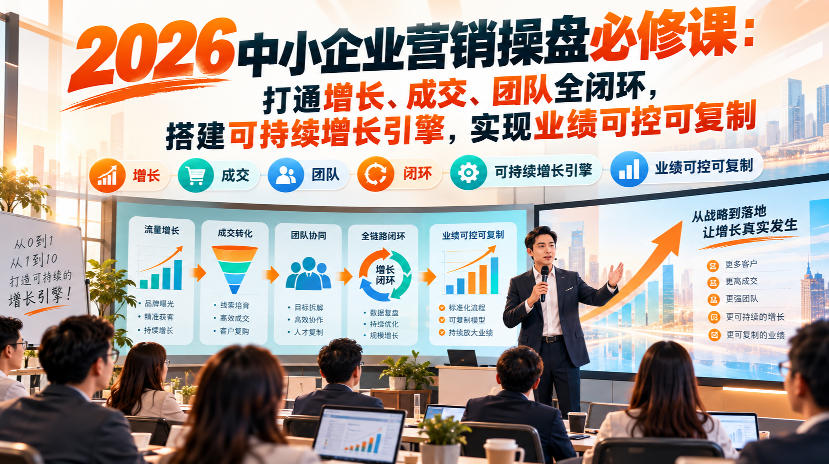 2026中小企业营销操盘必修课：打通增长、成交、团队全闭环，搭建可持续增长引擎，实现业绩可控可复制亿创资源网_优质资源分享平台_一站式资源获取亿创资源网 | 优质资源分享平台_一站式资源获取
