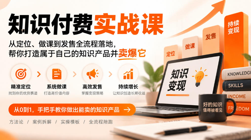 知识付费实战课：从定位、做课到发售全流程落地，帮你打造属于自己的知识产品并卖爆它亿创资源网_优质资源分享平台_一站式资源获取亿创资源网 | 优质资源分享平台_一站式资源获取