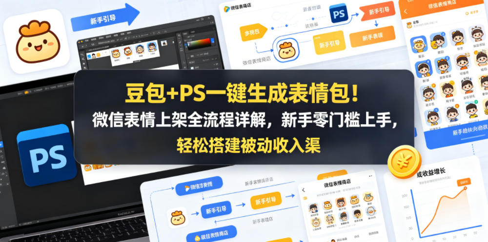 豆包+PS一键生成表情包！微信表情上架全流程详解，新手零门槛上手，轻松搭建被动收入渠道亿创资源网_优质资源分享平台_一站式资源获取亿创资源网 | 优质资源分享平台_一站式资源获取