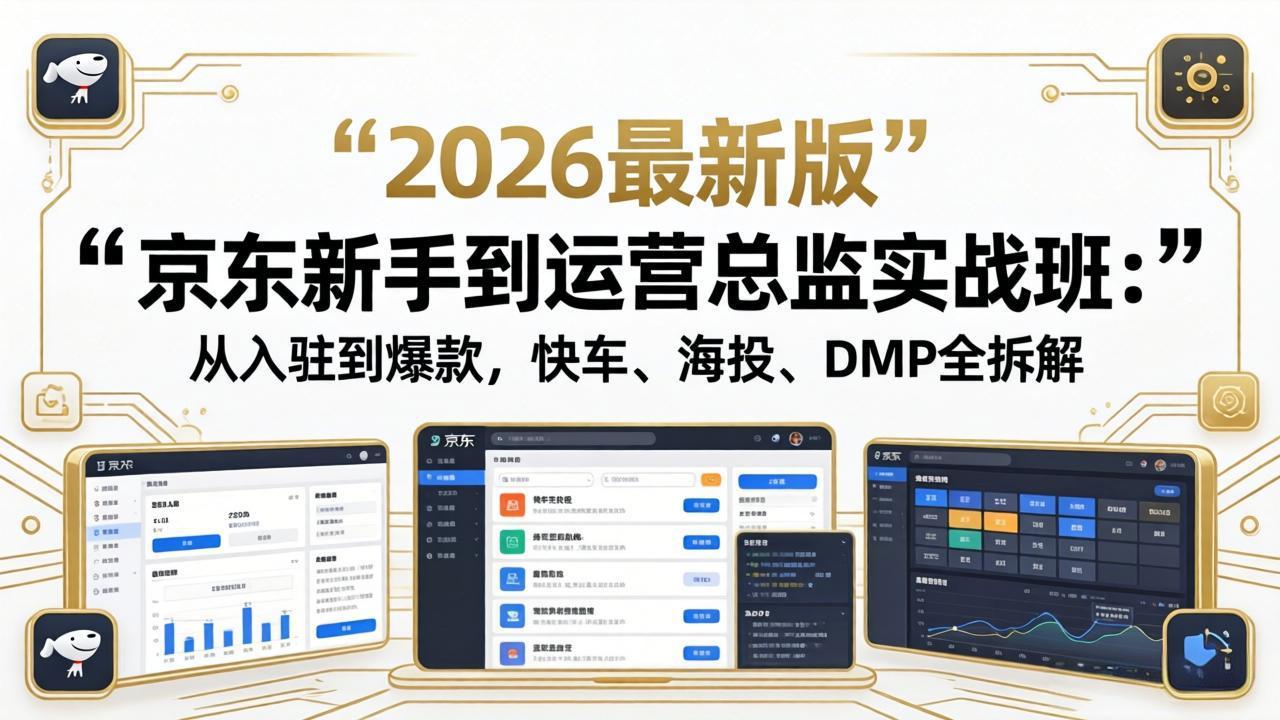 京东新手到运营总监实战班：从入驻到爆款，快车、海投、DMP全拆解，2026最新版亿创资源网_优质资源分享平台_一站式资源获取亿创资源网 | 优质资源分享平台_一站式资源获取