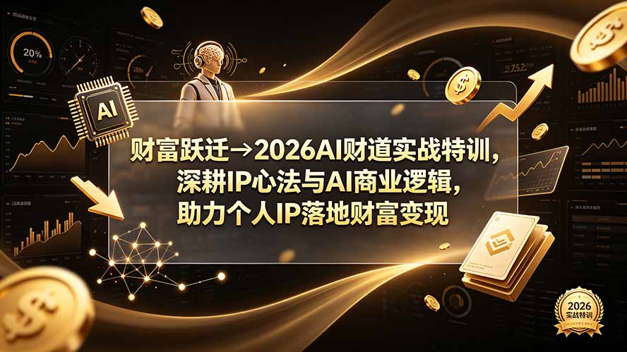 财富跃迁→2026AI财道实战特训，深耕IP心法与AI商业逻辑，助力个人IP落地财富变现亿创资源网_优质资源分享平台_一站式资源获取亿创资源网 | 优质资源分享平台_一站式资源获取