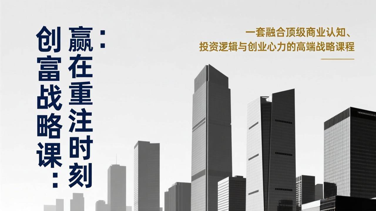 （17337期）《创富战略课：赢在重注时刻》一套融合顶级商业认知、投资逻辑与创业心力的高端战略课程亿创资源网_优质资源分享平台_一站式资源获取亿创资源网 | 优质资源分享平台_一站式资源获取