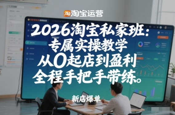 2026淘宝私家班：专属实操教学，从0起店到盈利，全程手把手带练(更新)亿创资源网_优质资源分享平台_一站式资源获取亿创资源网 | 优质资源分享平台_一站式资源获取