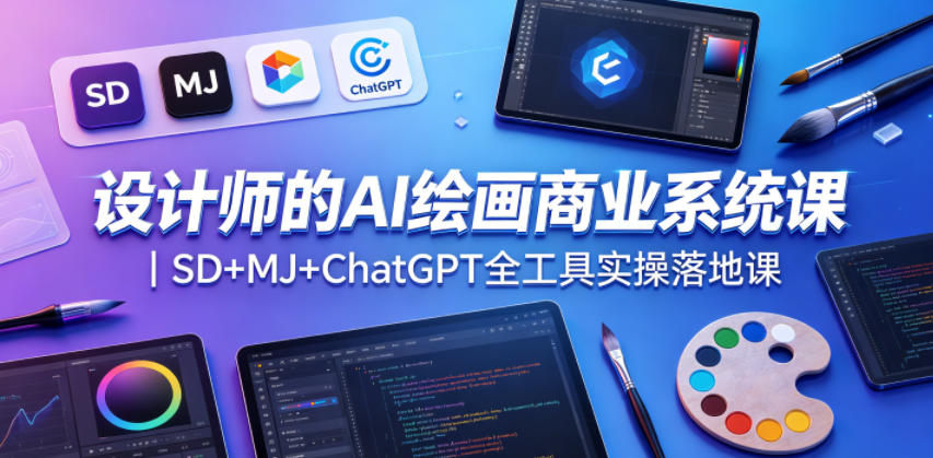 设计师的AI绘画商业系统课｜SD+MJ+ChatGPT全工具实操落地课亿创资源网_优质资源分享平台_一站式资源获取亿创资源网 | 优质资源分享平台_一站式资源获取