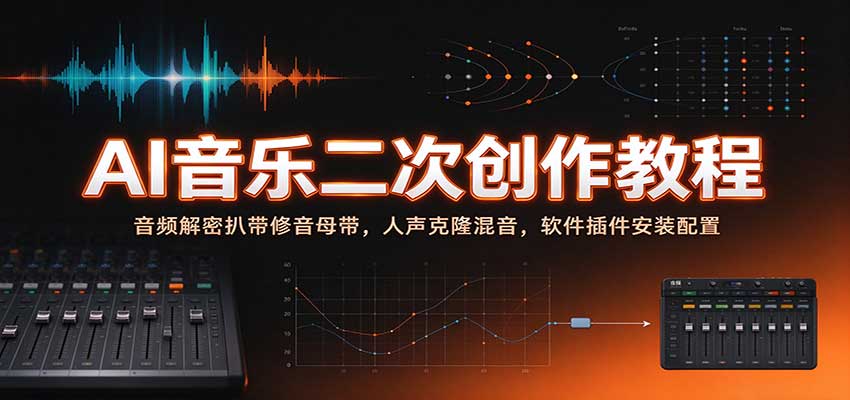 AI音乐二次创作教程：音频解密扒带修音母带，人声克隆混音，软件插件安装配置亿创资源网_优质资源分享平台_一站式资源获取亿创资源网 | 优质资源分享平台_一站式资源获取