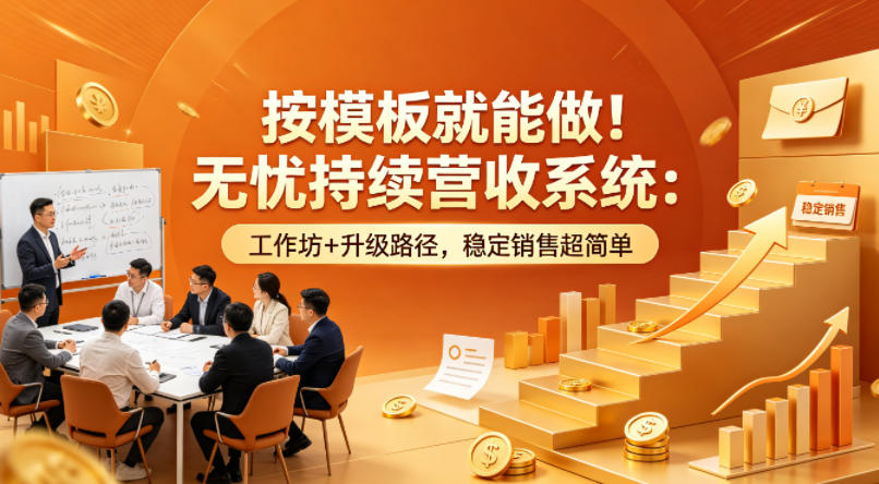 按模板就能做！无忧持续营收系统：工作坊+升级路径，稳定销售超简单【原创双语字幕】亿创资源网_优质资源分享平台_一站式资源获取亿创资源网 | 优质资源分享平台_一站式资源获取