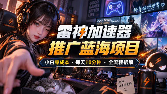 雷神加速器推广5.0实操教程：口令图文玩法全流程拆解（零成本·每天10分钟）亿创资源网_优质资源分享平台_一站式资源获取亿创资源网 | 优质资源分享平台_一站式资源获取
