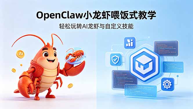 不用懂技术！OpenClaw小龙虾喂饭式教学，轻松玩转AI龙虾与自定义技能亿创资源网_优质资源分享平台_一站式资源获取亿创资源网 | 优质资源分享平台_一站式资源获取