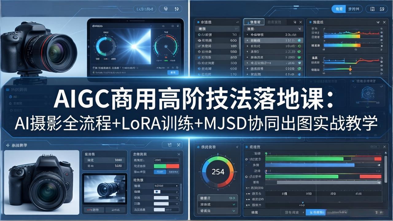 AIGC商用高阶技法落地课：AI摄影全流程+LoRA训练+MJSD协同出图实战教学亿创资源网_优质资源分享平台_一站式资源获取亿创资源网 | 优质资源分享平台_一站式资源获取