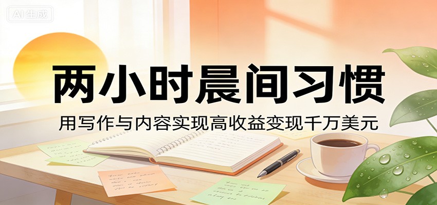 付费文章：两小时晨间习惯，用写作与内容实现高收益变现千万美元 - 第1张