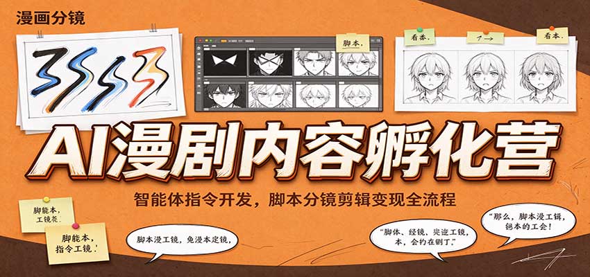 AI漫剧内容孵化营：智能体指令开发，脚本分镜剪辑变现全流程亿创资源网_优质资源分享平台_一站式资源获取亿创资源网 | 优质资源分享平台_一站式资源获取