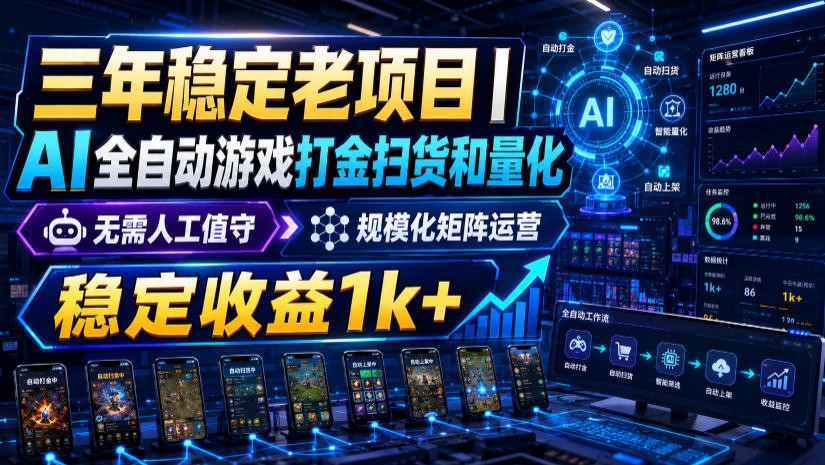 稳定三年的海外游戏全自动搬砖玩法，日入千元，无脑操作！亿创资源网_优质资源分享平台_一站式资源获取亿创资源网 | 优质资源分享平台_一站式资源获取