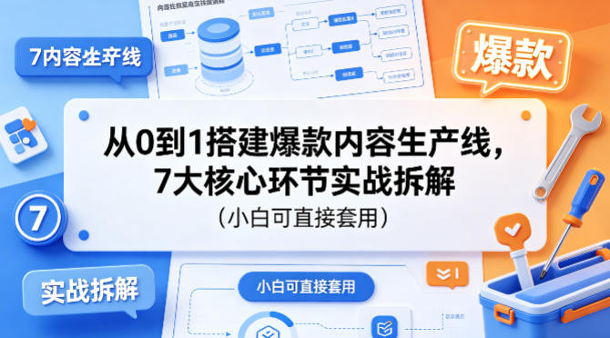 从0到1搭建爆款内容生产线，7大核心环节实战拆解（小白可直接套用）亿创资源网_优质资源分享平台_一站式资源获取亿创资源网 | 优质资源分享平台_一站式资源获取