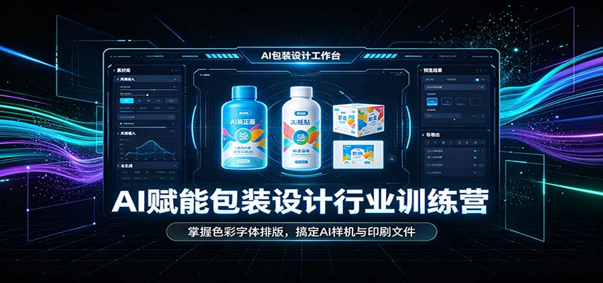 AI赋能包装设计行业训练营：掌握色彩字体排版，搞定AI样机与印刷文件亿创资源网_优质资源分享平台_一站式资源获取亿创资源网 | 优质资源分享平台_一站式资源获取