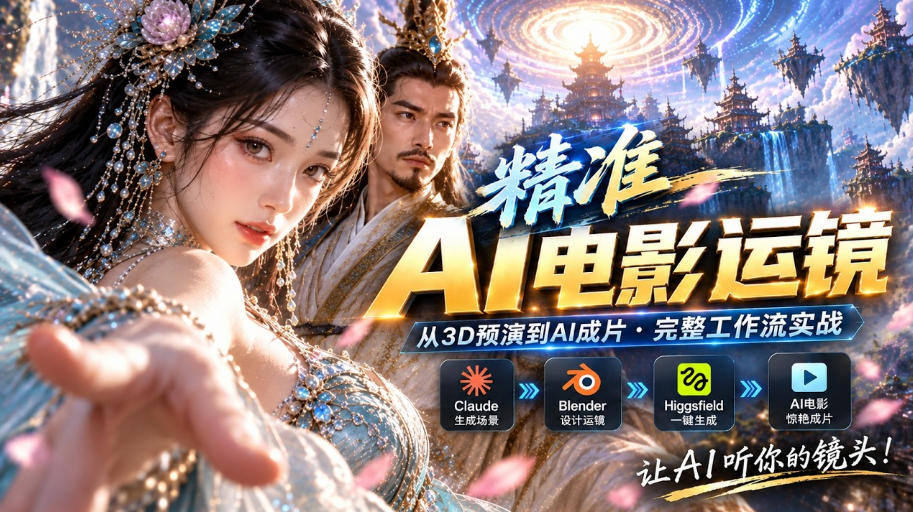AI视频终于能精准运镜了！Claude+Blender+Higgsfield免费插件实测亿创资源网_优质资源分享平台_一站式资源获取亿创资源网 | 优质资源分享平台_一站式资源获取