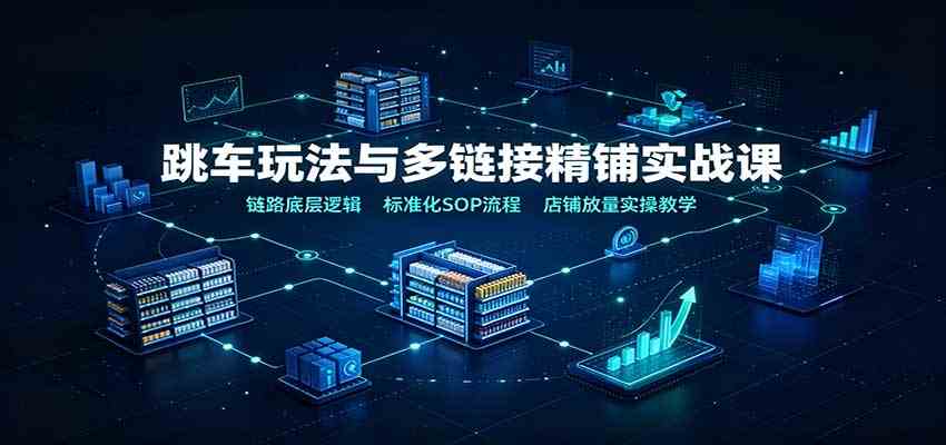 跳车玩法与多链接精铺实战课：链路底层逻辑，标准化SOP流程，店铺放量实操教学亿创资源网_优质资源分享平台_一站式资源获取亿创资源网 | 优质资源分享平台_一站式资源获取