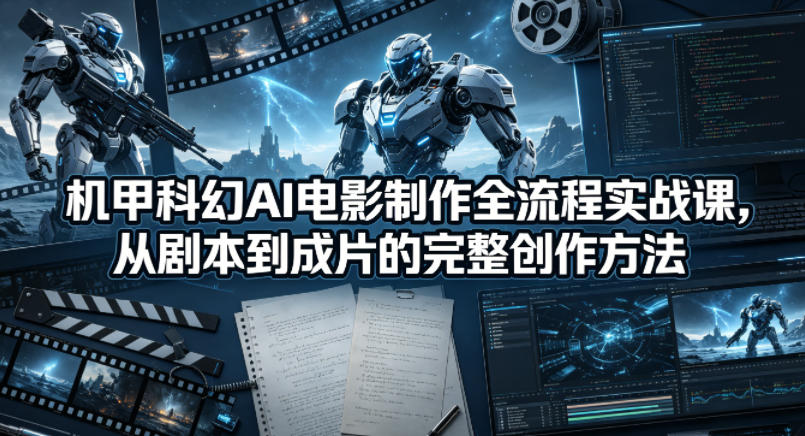 机甲科幻AI电影制作全流程实战课，从剧本到成片的完整创作方法亿创资源网_优质资源分享平台_一站式资源获取亿创资源网 | 优质资源分享平台_一站式资源获取