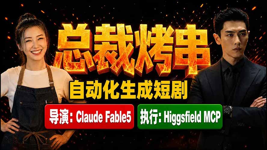 《总裁烤串》真人短剧全自动诞生！Claude Fable5 当导演，Higgsfield MCP 执行！亿创资源网_优质资源分享平台_一站式资源获取亿创资源网 | 优质资源分享平台_一站式资源获取